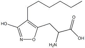 2-amino-3-(4-hexyl-3-hydroxy-5-isoxazolyl)propionic acid Struktur