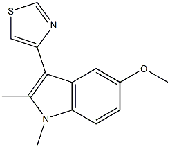 4-(5-Methoxy-1,2-dimethyl-1H-indol-3-yl)-thiazol- Struktur