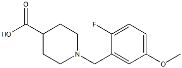 1-(2-fluoro-5-methoxybenzyl)piperidine-4-carboxylic acid Struktur