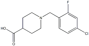 1-(4-chloro-2-fluorobenzyl)piperidine-4-carboxylic acid Struktur