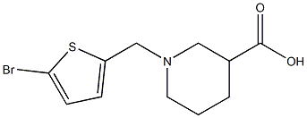 1-[(5-bromothiophen-2-yl)methyl]piperidine-3-carboxylic acid Struktur