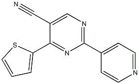 2-pyridin-4-yl-4-thiophen-2-ylpyrimidine-5-carbonitrile Struktur