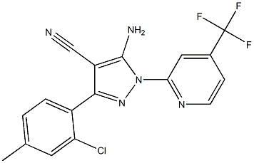 5-amino-3-(2-chloro-4-methylphenyl)-1-[4-(trifluoromethyl)pyridin-2-yl]-1H-pyrazole-4-carbonitrile Struktur