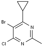 5-bromo-4-chloro-6-cyclopropyl-2-methylpyrimidine Struktur