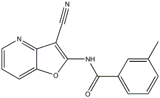 N-(3-cyanofuro[3,2-b]pyridin-2-yl)-3-methylbenzenecarboxamide Struktur