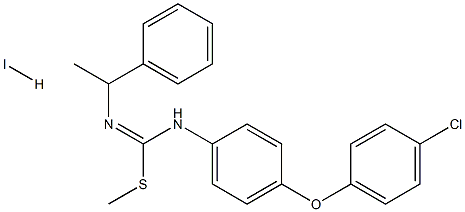 methyl N-(1-phenylethyl)-[4-(4-chlorophenoxy)anilino]methanimidothioate hydroiodide Struktur