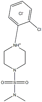 1-(2-chlorophenyl)-4-[(dimethylamino)sulfonyl]hexahydropyrazin-1-ium chloride Struktur