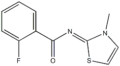 2-fluoro-N-[3-methyl-1,3-thiazol-2(3H)-yliden]benzenecarboxamide Struktur