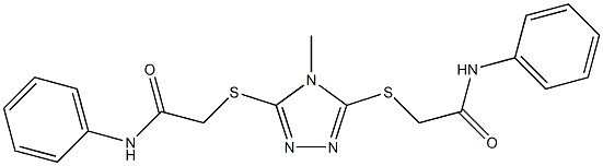 N1-phenyl-2-({5-[(2-anilino-2-oxoethyl)thio]-4-methyl-4H-1,2,4-triazol-3-yl}thio)acetamide Struktur