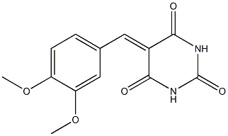 5-(3,4-dimethoxybenzylidene)hexahydropyrimidine-2,4,6-trione Struktur