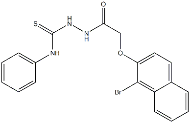 2-{2-[(1-bromo-2-naphthyl)oxy]acetyl}-N-phenyl-1-hydrazinecarbothioamide Struktur