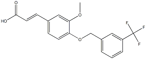 (E)-3-(4-(3-(trifluoromethyl)benzyloxy)-3-methoxyphenyl)acrylic acid Struktur