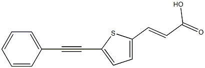 (E)-3-(5-(2-phenylethynyl)thiophen-2-yl)acrylic acid Struktur