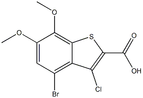 4-bromo-3-chloro-6,7-dimethoxybenzo[b]thiophene-2-carboxylic acid Struktur