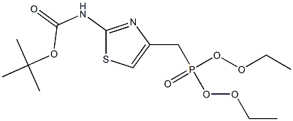 tert-butyl 4-((diethoxyphosphoryl)methyl)thiazol-2-ylcarbamate Struktur