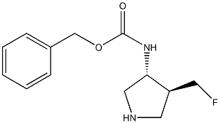 trans-(4-Fluoromethyl-pyrrolidin-3-yl)-carbamic acid benzyl ester Struktur