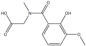 [(2-hydroxy-3-methoxybenzoyl)(methyl)amino]acetic acid Struktur