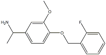 1-{4-[(2-fluorophenyl)methoxy]-3-methoxyphenyl}ethan-1-amine Struktur