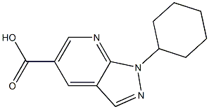 1-cyclohexyl-1H-pyrazolo[3,4-b]pyridine-5-carboxylic acid Struktur