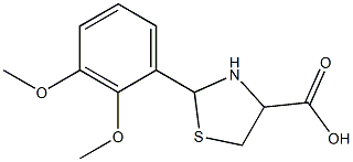 2-(2,3-dimethoxyphenyl)-1,3-thiazolidine-4-carboxylic acid Struktur