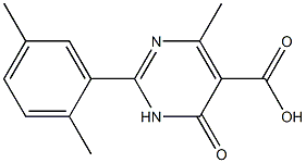 2-(2,5-dimethylphenyl)-4-methyl-6-oxo-1,6-dihydropyrimidine-5-carboxylic acid Struktur