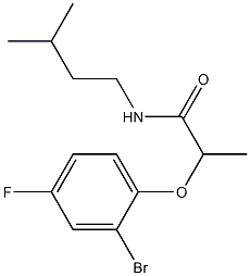 2-(2-bromo-4-fluorophenoxy)-N-(3-methylbutyl)propanamide Struktur