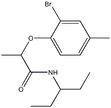 2-(2-bromo-4-methylphenoxy)-N-(pentan-3-yl)propanamide Struktur