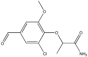 2-(2-chloro-4-formyl-6-methoxyphenoxy)propanamide Struktur