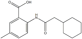 2-(2-cyclohexylacetamido)-5-methylbenzoic acid Struktur