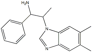 2-(5,6-dimethyl-1H-1,3-benzodiazol-1-yl)-1-phenylpropan-1-amine Struktur