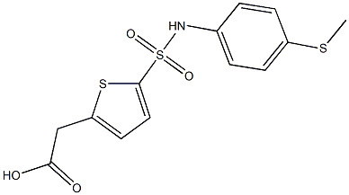 2-(5-{[4-(methylsulfanyl)phenyl]sulfamoyl}thiophen-2-yl)acetic acid Struktur