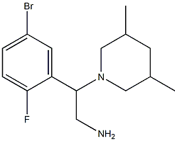 2-(5-bromo-2-fluorophenyl)-2-(3,5-dimethylpiperidin-1-yl)ethanamine Struktur