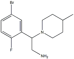 2-(5-bromo-2-fluorophenyl)-2-(4-methylpiperidin-1-yl)ethanamine Struktur