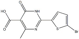 2-(5-bromothien-2-yl)-4-methyl-6-oxo-1,6-dihydropyrimidine-5-carboxylic acid Struktur