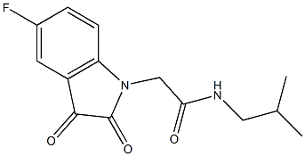 2-(5-fluoro-2,3-dioxo-2,3-dihydro-1H-indol-1-yl)-N-(2-methylpropyl)acetamide Struktur