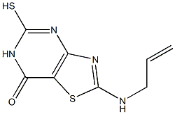 2-(allylamino)-5-mercapto[1,3]thiazolo[4,5-d]pyrimidin-7(6H)-one Struktur