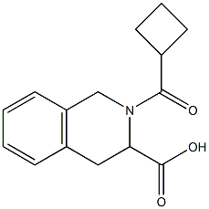 2-(cyclobutylcarbonyl)-1,2,3,4-tetrahydroisoquinoline-3-carboxylic acid Struktur