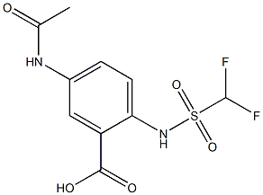 2-(difluoromethanesulfonamido)-5-acetamidobenzoic acid Struktur