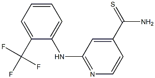 2-{[2-(trifluoromethyl)phenyl]amino}pyridine-4-carbothioamide Struktur