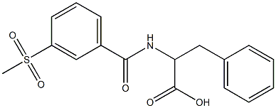 2-{[3-(methylsulfonyl)benzoyl]amino}-3-phenylpropanoic acid Struktur