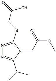 2-{[4-(2-methoxy-2-oxoethyl)-5-(propan-2-yl)-4H-1,2,4-triazol-3-yl]sulfanyl}acetic acid Struktur