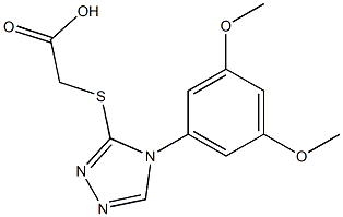 2-{[4-(3,5-dimethoxyphenyl)-4H-1,2,4-triazol-3-yl]sulfanyl}acetic acid Struktur