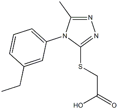 2-{[4-(3-ethylphenyl)-5-methyl-4H-1,2,4-triazol-3-yl]sulfanyl}acetic acid Struktur