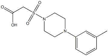 2-{[4-(3-methylphenyl)piperazine-1-]sulfonyl}acetic acid Struktur