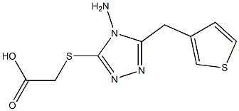 2-{[4-amino-5-(thiophen-3-ylmethyl)-4H-1,2,4-triazol-3-yl]sulfanyl}acetic acid Struktur