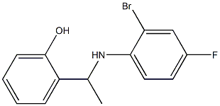 2-{1-[(2-bromo-4-fluorophenyl)amino]ethyl}phenol Struktur