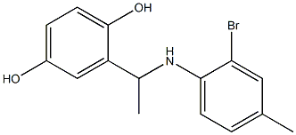 2-{1-[(2-bromo-4-methylphenyl)amino]ethyl}benzene-1,4-diol Struktur