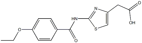 2-{2-[(4-ethoxybenzene)amido]-1,3-thiazol-4-yl}acetic acid Struktur