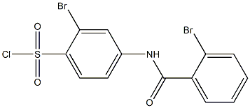 2-bromo-4-[(2-bromobenzene)amido]benzene-1-sulfonyl chloride Struktur