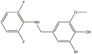 2-bromo-4-{[(2,6-difluorophenyl)amino]methyl}-6-methoxyphenol Struktur